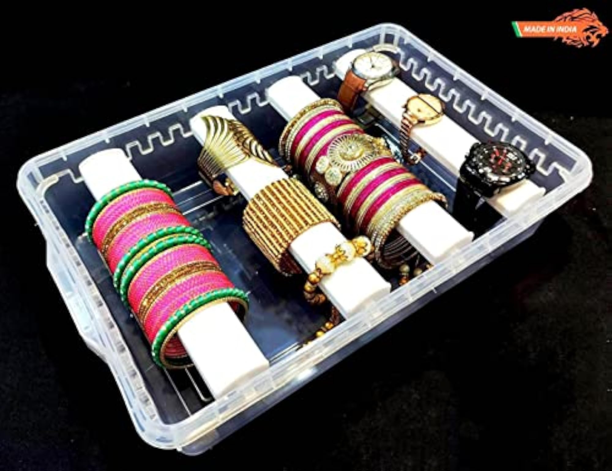 Plastic Adjustable Bangle Box Organizer, 2 Boxes